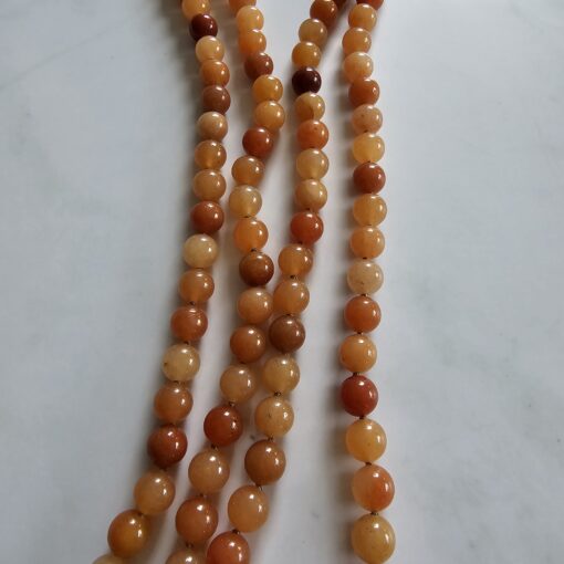 Aventurinquarz-Mala, orangefarben, mit Blatt aus orangefarbenem Aventurinquarz – Bild 9