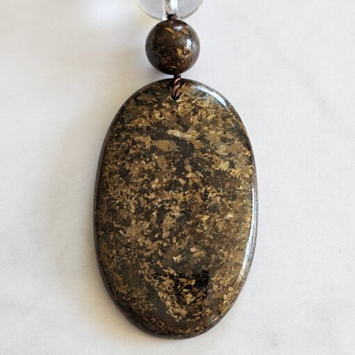 Bronzit-Mala mit Bronzit-Anhänger und Armband – Bild 9