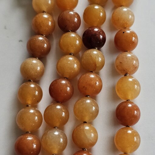 Aventurinquarz-Mala, orangefarben, mit Blatt aus orangefarbenem Aventurinquarz – Bild 10
