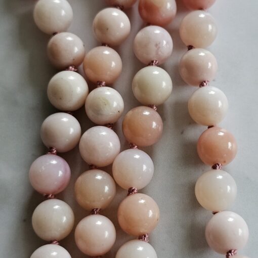 Opal (peruanischer, rosafarbener Opal) -Mala mit Edelstahlanhänger – Bild 10