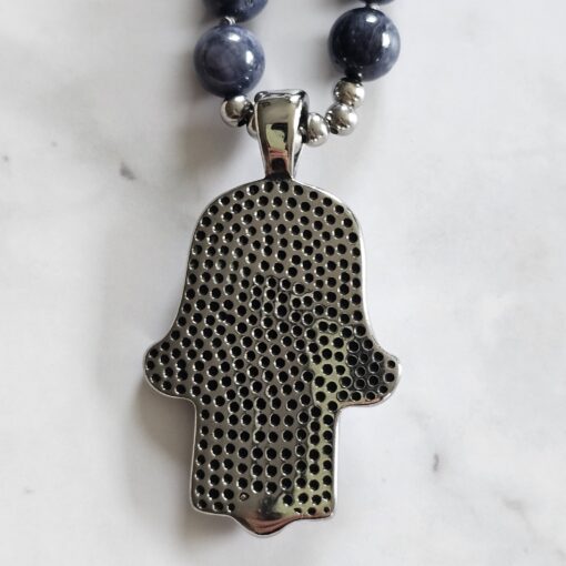 Saphir-Mala mit Edelstahlanhänger und Armband – Bild 10