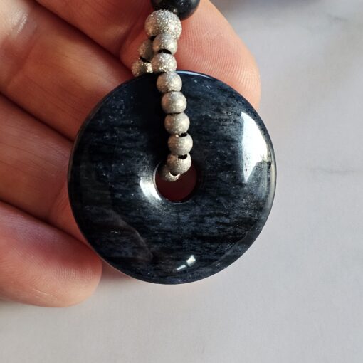 Dumortierit-Mala (1) mit Dumortierit-Donut und Armband – Bild 11