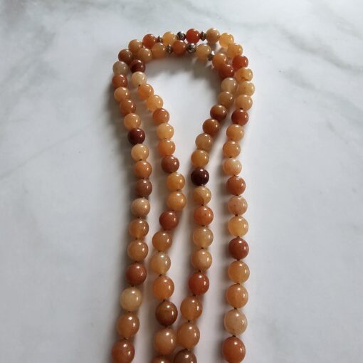 Aventurinquarz-Mala, orangefarben, mit Blatt aus orangefarbenem Aventurinquarz – Bild 11