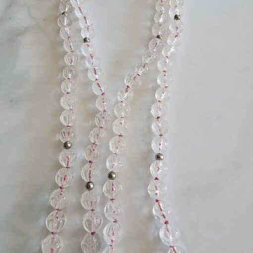 Bergkristall-Lotusperlen-Mala (1) mit Edelstahlanhänger und Armband – Bild 11