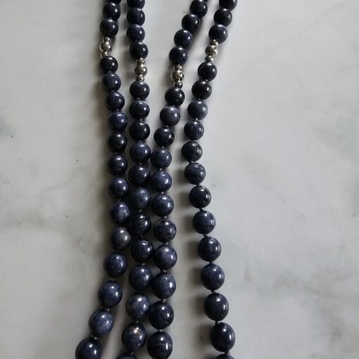 Saphir-Mala mit Edelstahlanhänger und Armband – Bild 11