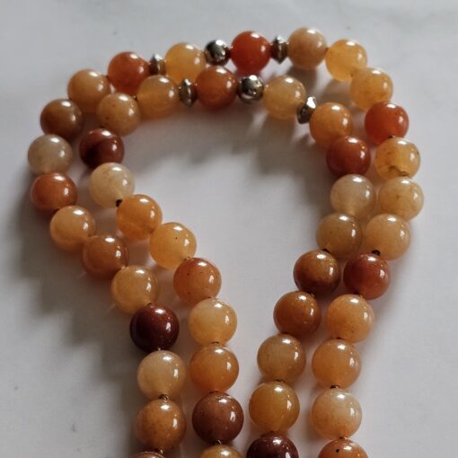 Aventurinquarz-Mala, orangefarben, mit Blatt aus orangefarbenem Aventurinquarz – Bild 12