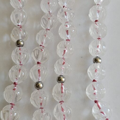 Bergkristall-Lotusperlen-Mala (1) mit Edelstahlanhänger und Armband – Bild 12