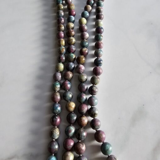 Rubin-Disthen-Fuchsit-Mala mit Rubin-Disthen-Fuchsit-Anhänger und Armband – Bild 12