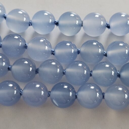 Chalcedon (blau) -Achat (weiß) -Mala mit blau gebändertem Chalcedon-Anhänger – Bild 13