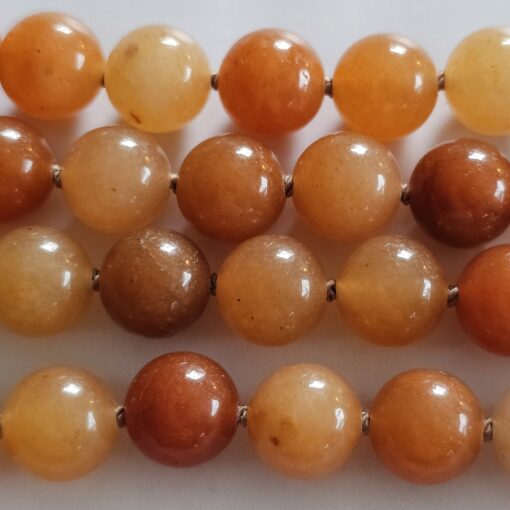 Aventurinquarz-Mala, orangefarben, mit Blatt aus orangefarbenem Aventurinquarz – Bild 13
