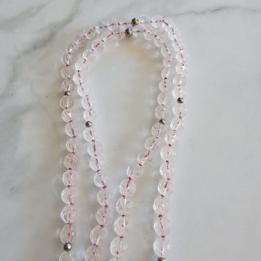 Bergkristall-Lotusperlen-Mala (1) mit Edelstahlanhänger und Armband – Bild 13