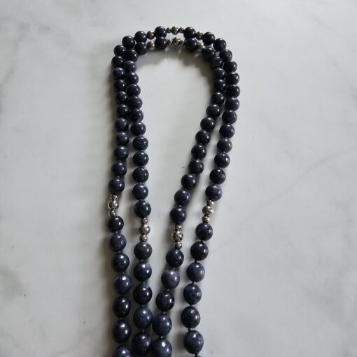 Saphir-Mala mit Edelstahlanhänger und Armband – Bild 13