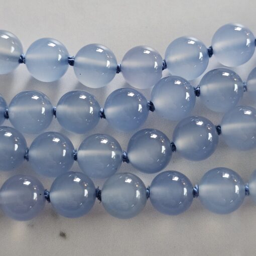 Chalcedon (blau) -Achat (weiß) -Mala mit blau gebändertem Chalcedon-Anhänger – Bild 14