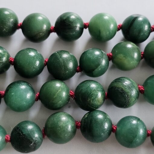 Budstone („Prasemquarz“) -Granat-Mala mit Seidenquaste und Armband – Bild 14