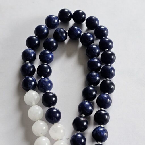 Sodalith-Schneequarz-Mala mit Sodalith-Anhänger und Armband – Bild 14