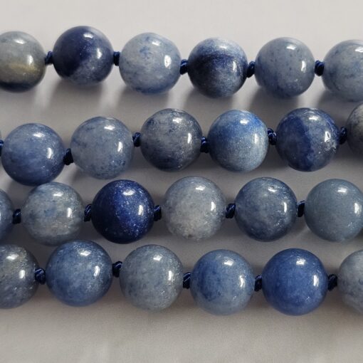 Aventurinquarz (blau) -Bergkristall-Mala mit blauem Aventurinquarz-Anhänger – Bild 14