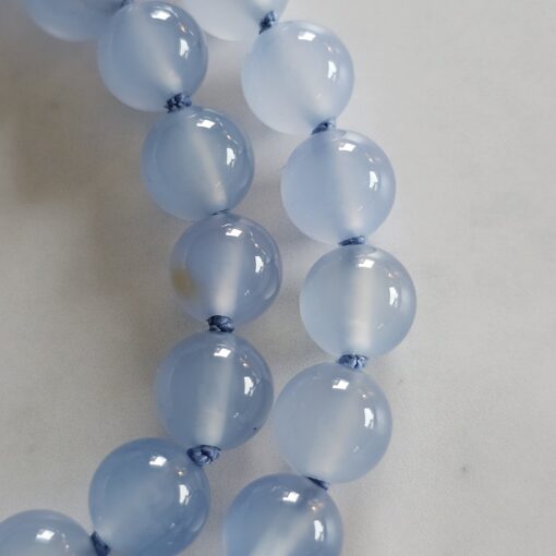 Chalcedon (blau) -Achat (weiß) -Mala mit blau gebändertem Chalcedon-Anhänger – Bild 16