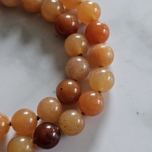 Aventurinquarz-Mala, orangefarben, mit Blatt aus orangefarbenem Aventurinquarz – Bild 16
