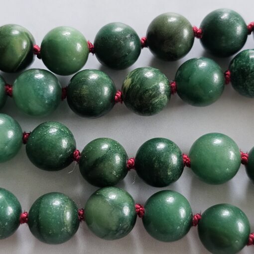 Budstone („Prasemquarz“) -Granat-Mala mit Seidenquaste und Armband – Bild 16