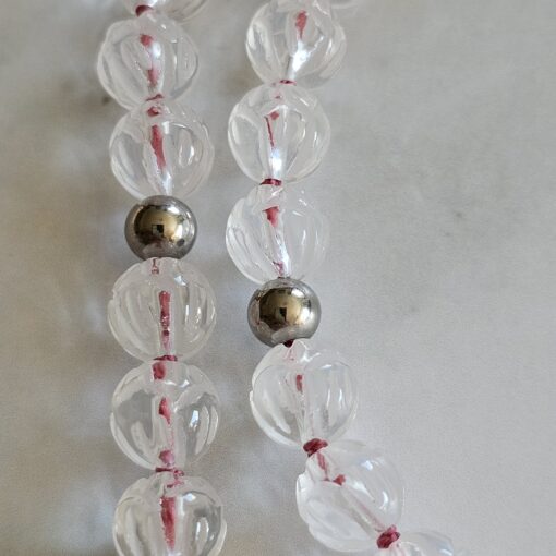 Bergkristall-Lotusperlen-Mala (1) mit Edelstahlanhänger und Armband – Bild 16