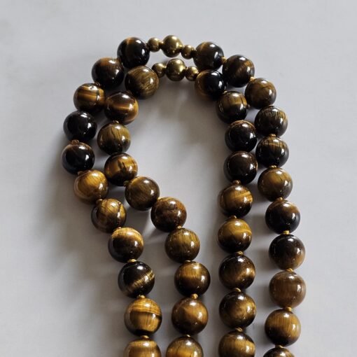 Tigeraugen-Messing-Mala mit Tigeraugen-Anhänger und Armband – Bild 16