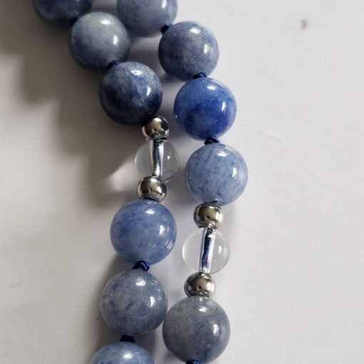 Aventurinquarz (blau) -Bergkristall-Mala mit blauem Aventurinquarz-Anhänger – Bild 16