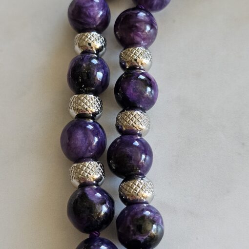 Charoit-Mala (1) mit Charoit-Anhänger und Armband – Bild 17