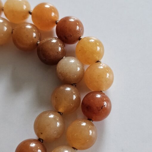 Aventurinquarz-Mala, orangefarben, mit Blatt aus orangefarbenem Aventurinquarz – Bild 17