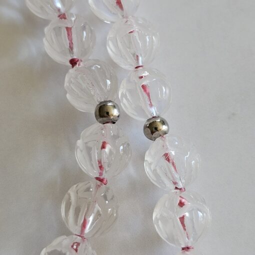 Bergkristall-Lotusperlen-Mala (1) mit Edelstahlanhänger und Armband – Bild 17