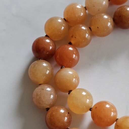 Aventurinquarz-Mala, orangefarben, mit Blatt aus orangefarbenem Aventurinquarz – Bild 18