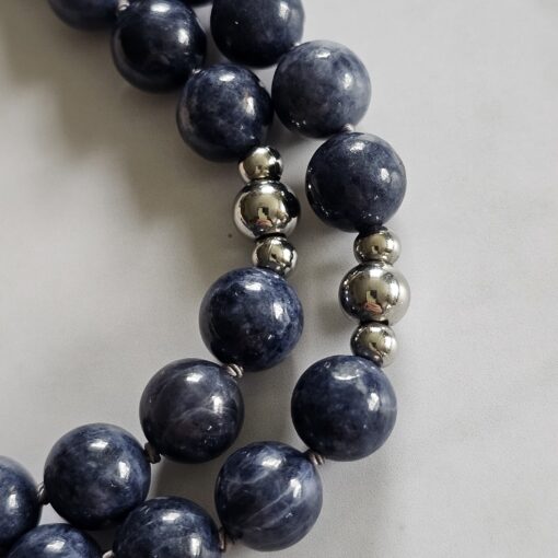 Saphir-Mala mit Edelstahlanhänger und Armband – Bild 18