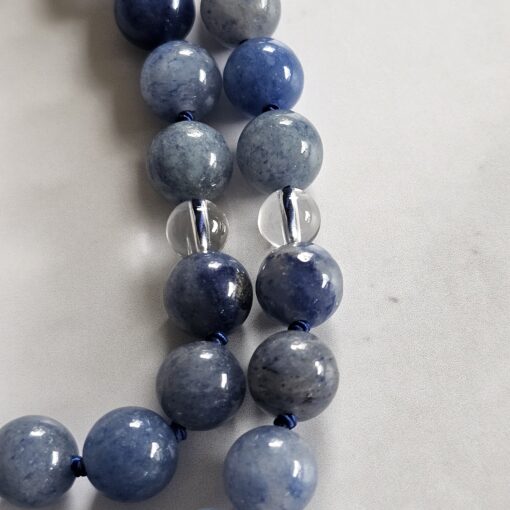 Aventurinquarz (blau) -Bergkristall-Mala mit blauem Aventurinquarz-Anhänger – Bild 18