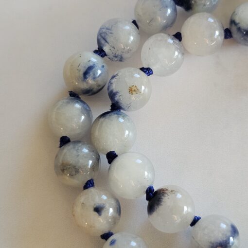 Dumortierit (Dumortierit in Quarz) -Mala mit Seidenquaste und Armband – Bild 19