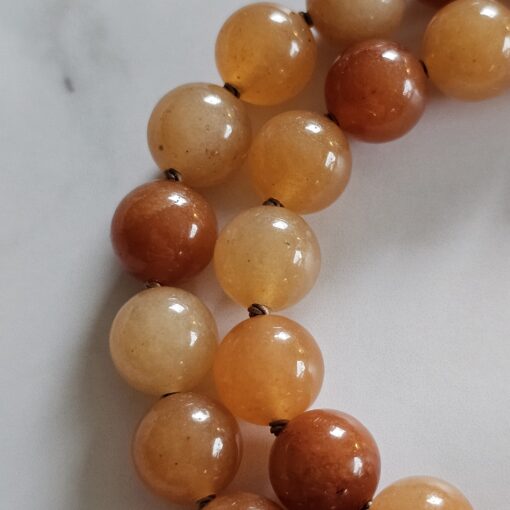 Aventurinquarz-Mala, orangefarben, mit Blatt aus orangefarbenem Aventurinquarz – Bild 19