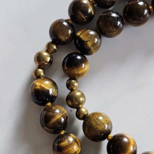 Tigeraugen-Messing-Mala mit Tigeraugen-Anhänger und Armband – Bild 19