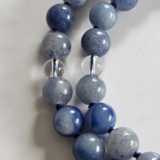 Aventurinquarz (blau) -Bergkristall-Mala mit blauem Aventurinquarz-Anhänger – Bild 19