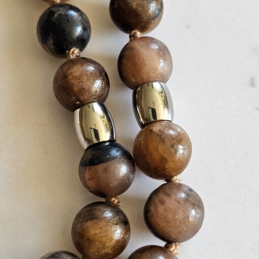 Chiastolith (Andalusit) -Mala mit Chiastolith-Anhänger und Armband – Bild 20