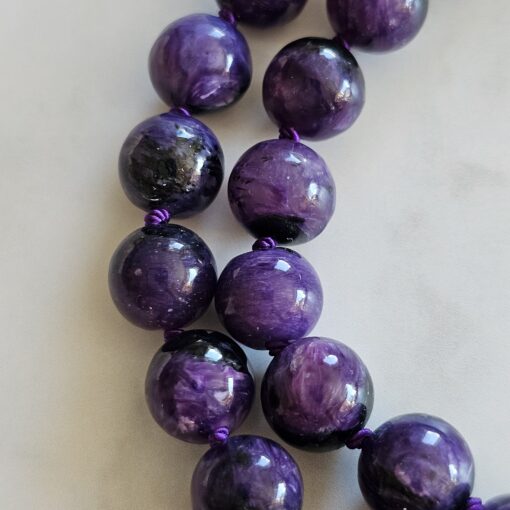 Charoit-Mala (1) mit Charoit-Anhänger und Armband – Bild 20