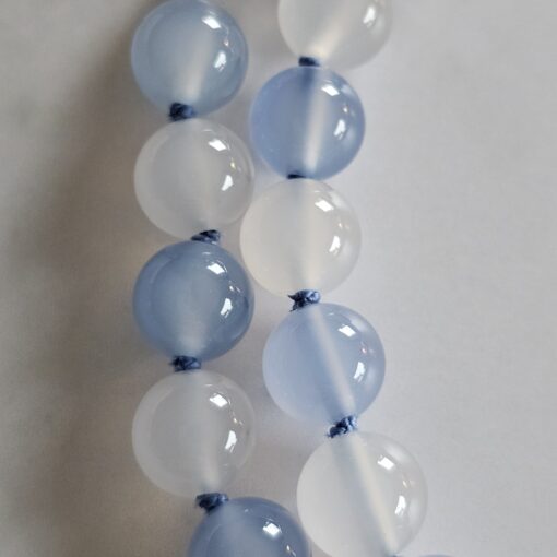 Chalcedon (blau) -Achat (weiß) -Mala mit blau gebändertem Chalcedon-Anhänger – Bild 21