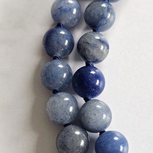 Aventurinquarz (blau) -Bergkristall-Mala mit blauem Aventurinquarz-Anhänger – Bild 21