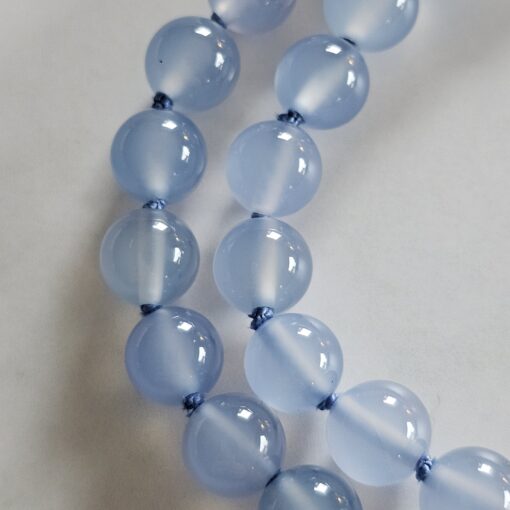 Chalcedon (blau) -Achat (weiß) -Mala mit blau gebändertem Chalcedon-Anhänger – Bild 23