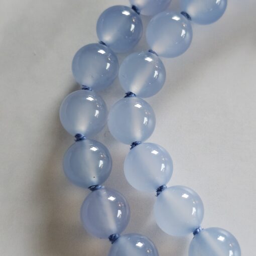 Chalcedon (blau) -Achat (weiß) -Mala mit blau gebändertem Chalcedon-Anhänger – Bild 24