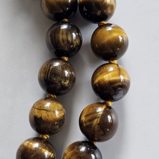 Tigeraugen-Messing-Mala mit Tigeraugen-Anhänger und Armband – Bild 24