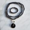 Dumortierit-Mala (1) mit Dumortierit-Donut und Armband