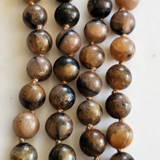Chiastolith (Andalusit) -Mala mit Chiastolith-Anhänger und Armband – Bild 2