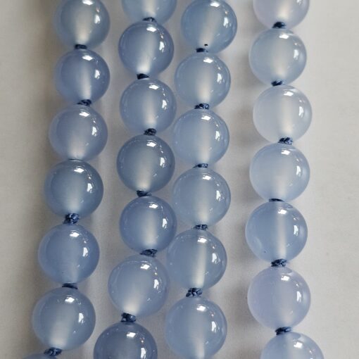 Chalcedon (blau) -Achat (weiß) -Mala mit blau gebändertem Chalcedon-Anhänger – Bild 2