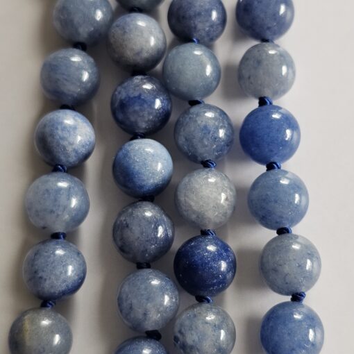 Aventurinquarz (blau) -Bergkristall-Mala mit blauem Aventurinquarz-Anhänger – Bild 2