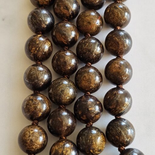 Bronzit-Mala mit Bronzit-Anhänger und Armband – Bild 2