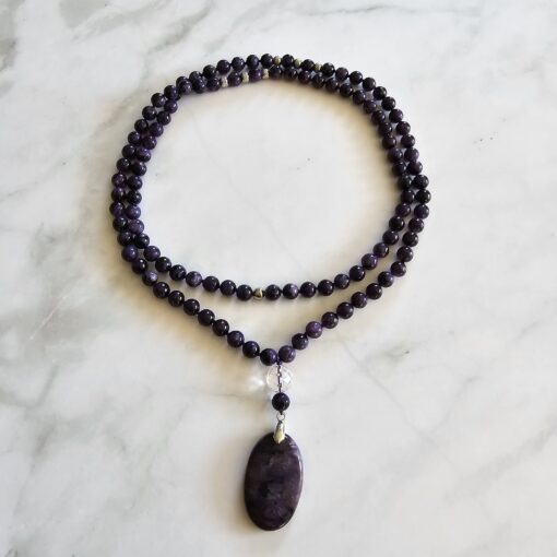 Charoit-Mala (1) mit Charoit-Anhänger und Armband – Bild 3