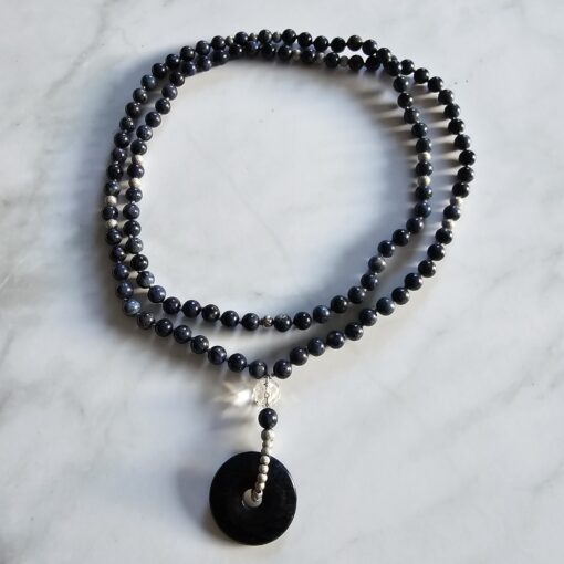 Dumortierit-Mala (1) mit Dumortierit-Donut und Armband – Bild 3